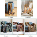 Boho woven checkered throw with tassels for sofa