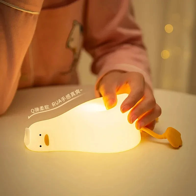 Rechargeable silicone duck night light USB dimmable birthday gift - vue 8 sur 8