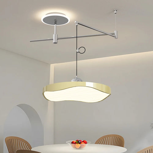 Adjustable modern LED pendant chandelier for dining room, office, bedroom - vue 2 sur 11