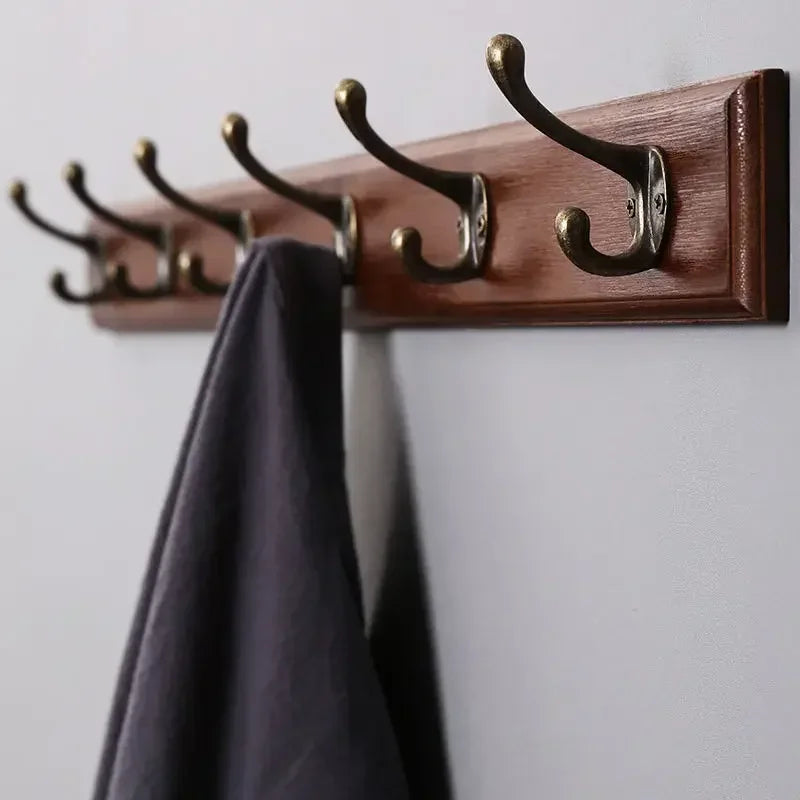 wooden wall-mounted coat rack for practical storage