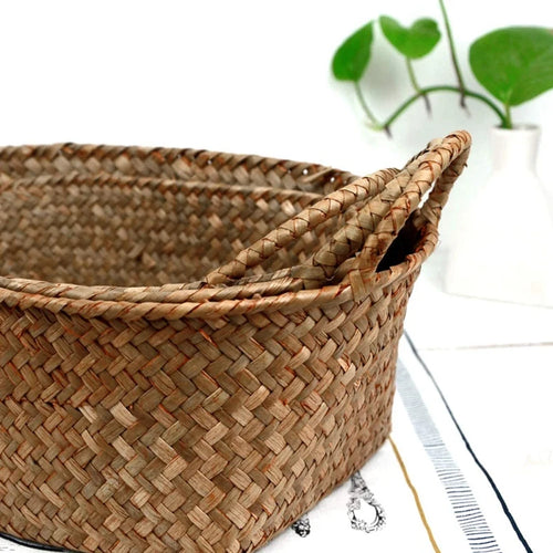 hand-woven straw storage basket for various uses - vue 3 sur 7