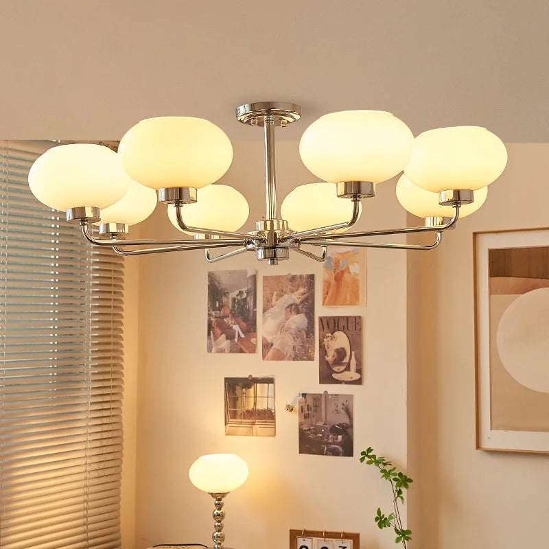 Modern Bauhaus glass chandelier for Nordic living room