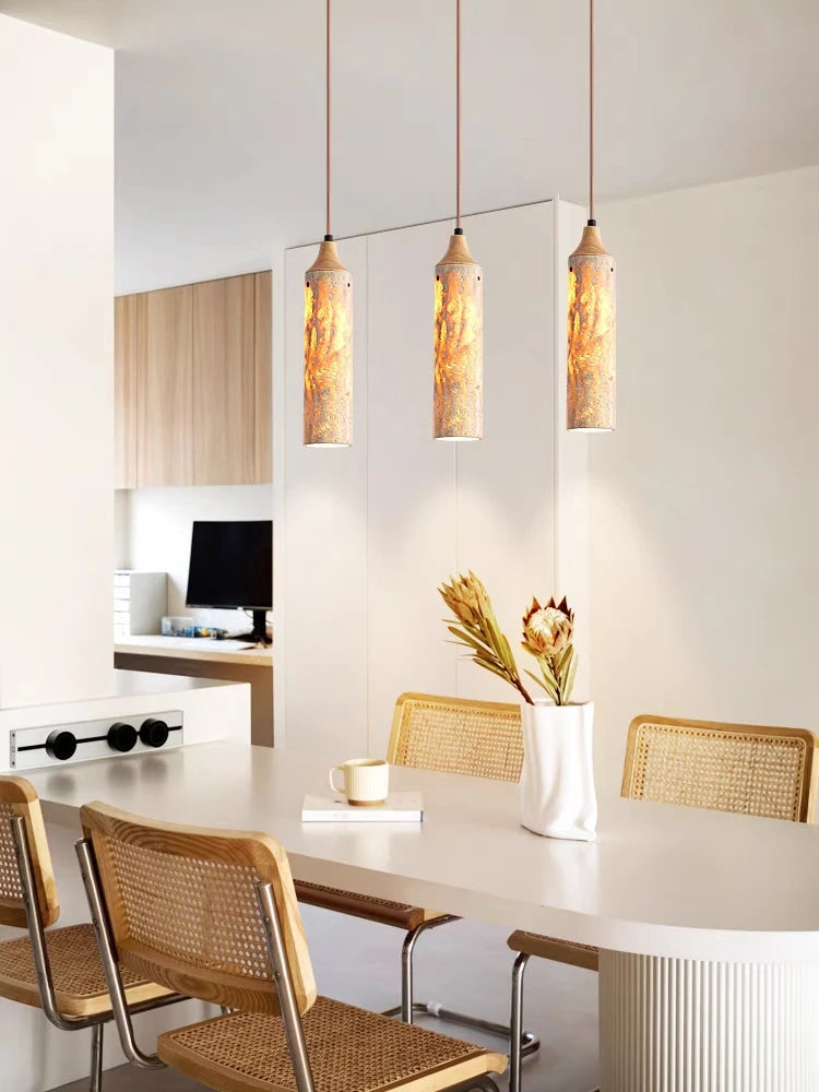 Japanese wabi-sabi wooden chandelier for interior decoration