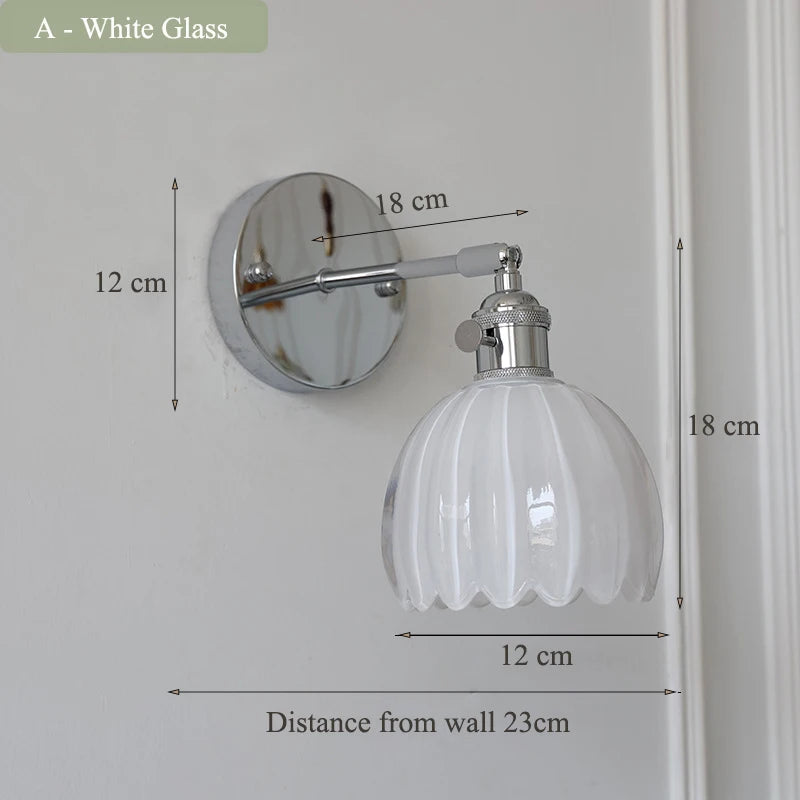 Contemporary chrome glass and iron wall light with adjustable arm - vue 8 sur 9