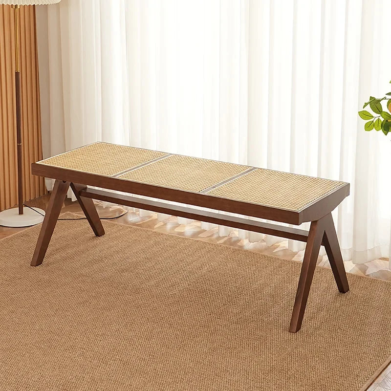 solid rattan bench for versatile and modern use - vue 16 sur 17
