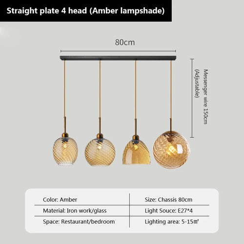 Modern glass pendant light for decorative indoor lighting - vue 13 sur 22