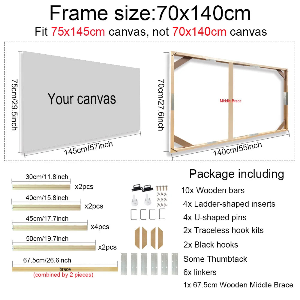 Wooden wall frame for canvases and decorative paintings - vue 11 sur 30