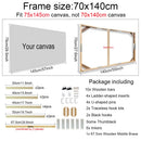 Wooden wall frame for canvases and decorative paintings