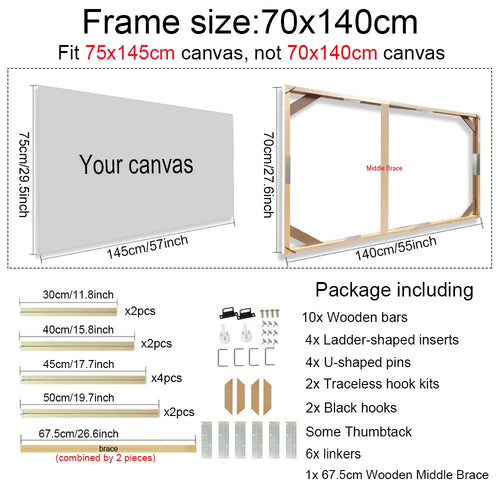 Wooden wall frame for canvases and decorative paintings - vue 12 sur 30