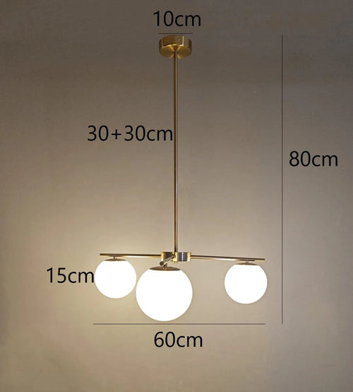 Modern Nordic milky glass chandelier for home decor