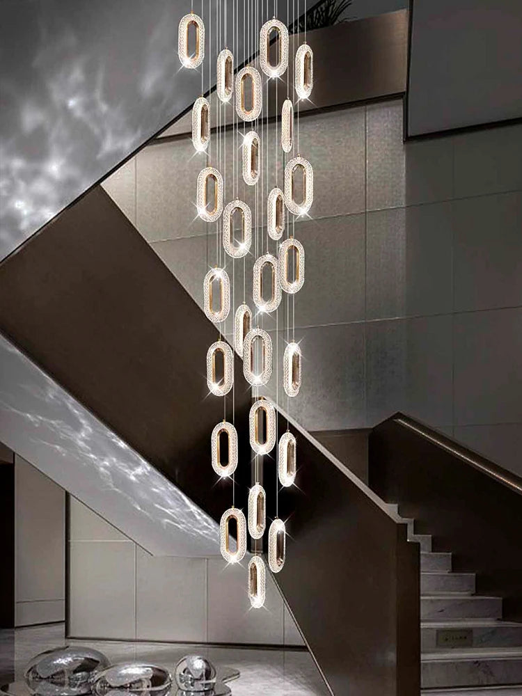 Modern elliptical chandeliers for elegant indoor lighting