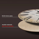 retro wooden wall clock with roman numerals decorative and silent