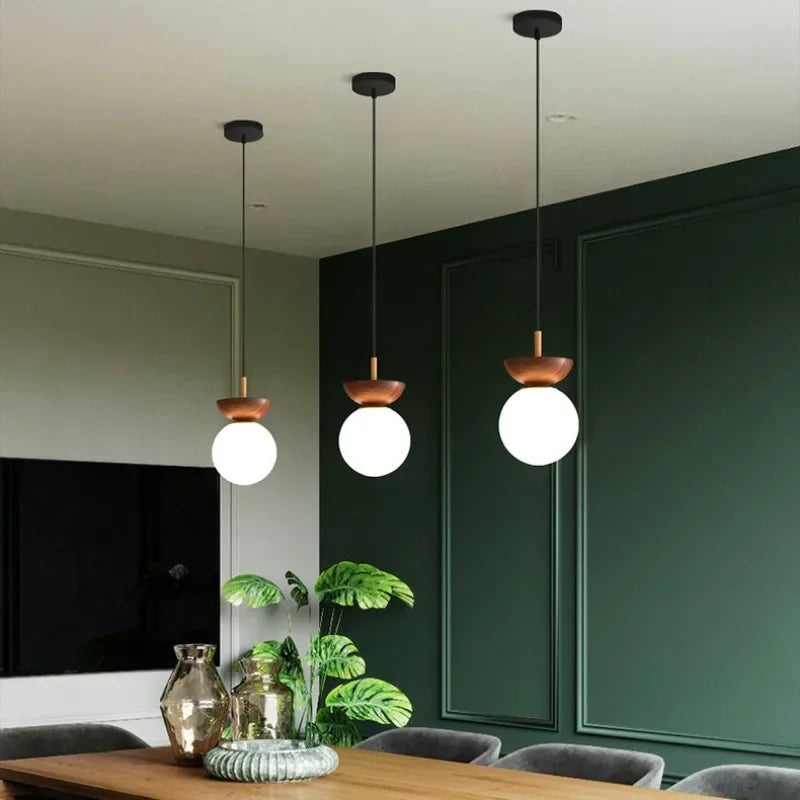 Japanese style LED ceiling light with nordic design, ideal decorative lighting - vue 4 sur 10