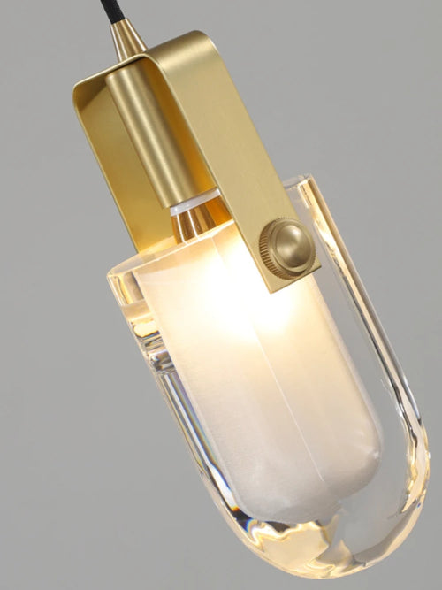 Nordic design crystal copper chandelier for an elegant interior - vue 5 sur 7