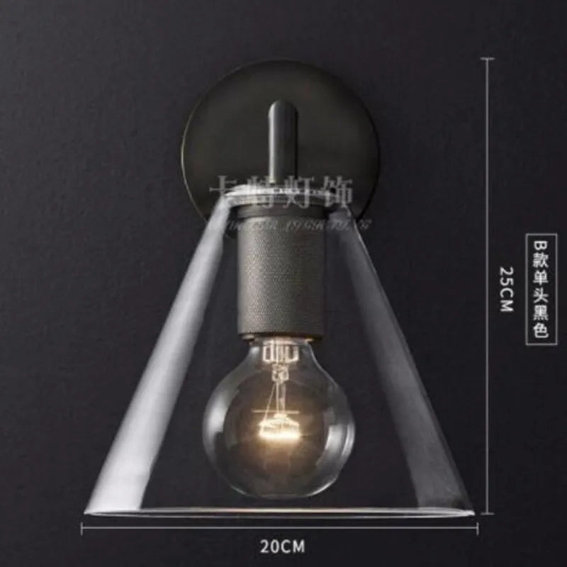 LED wall light with glass and metal shade - vue 16 sur 21