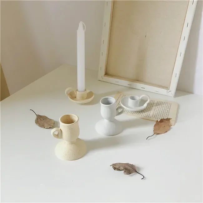 ceramic candlestick for decoration and jewelry holder