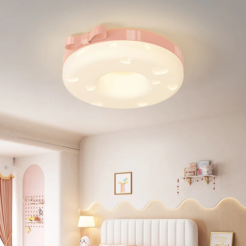 Cheese-shaped ceiling light for baby girl's nursery