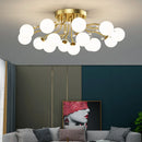 Sandyha LED star chandelier with glass and crystal ball
