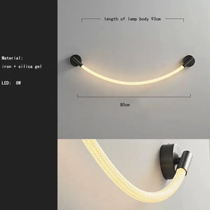 LED wall light in silicone and stainless steel 3000k