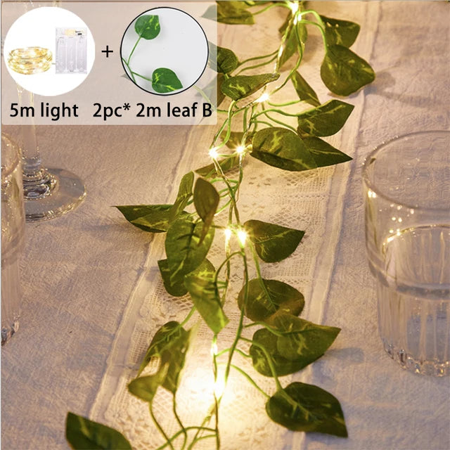 Maple leaf LED string lights for Christmas decoration - vue 11 sur 12