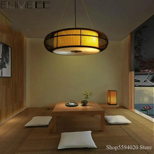Handmade bamboo chandelier with modern and elegant style - vue 5 sur 10