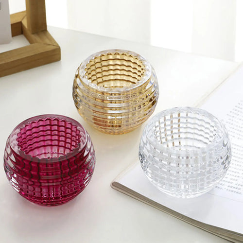 Elegant glass candle holder for weddings and home decor - vue 4 sur 11