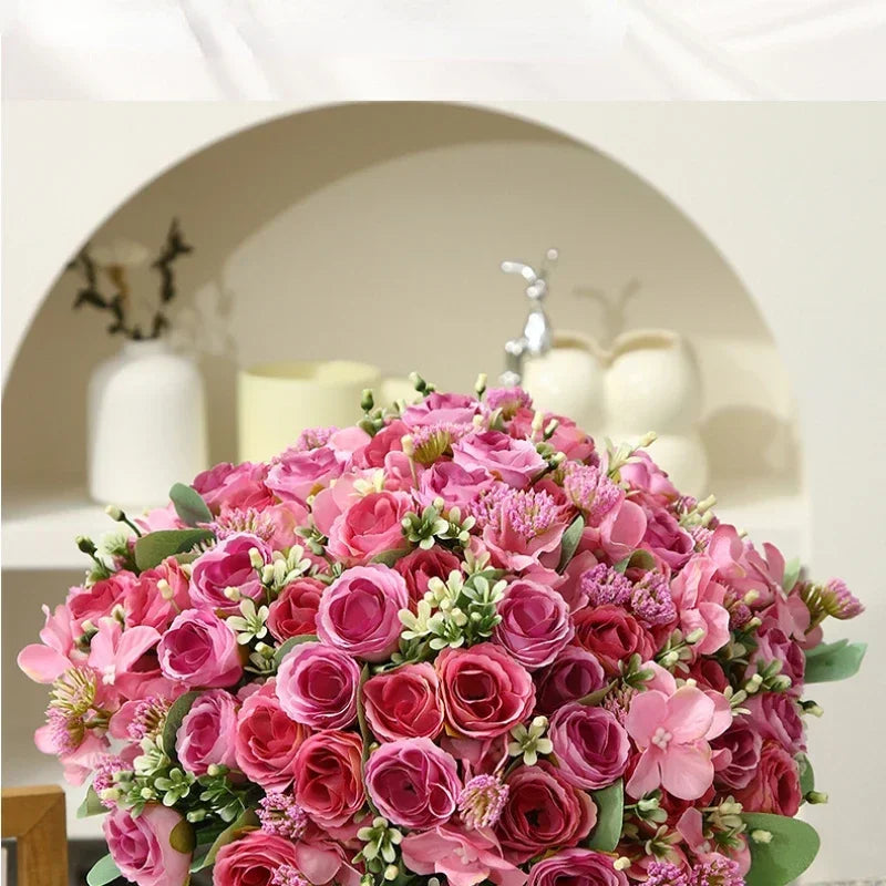 Artificial silk hydrangea bouquet for elegant decoration - vue 10 sur 12