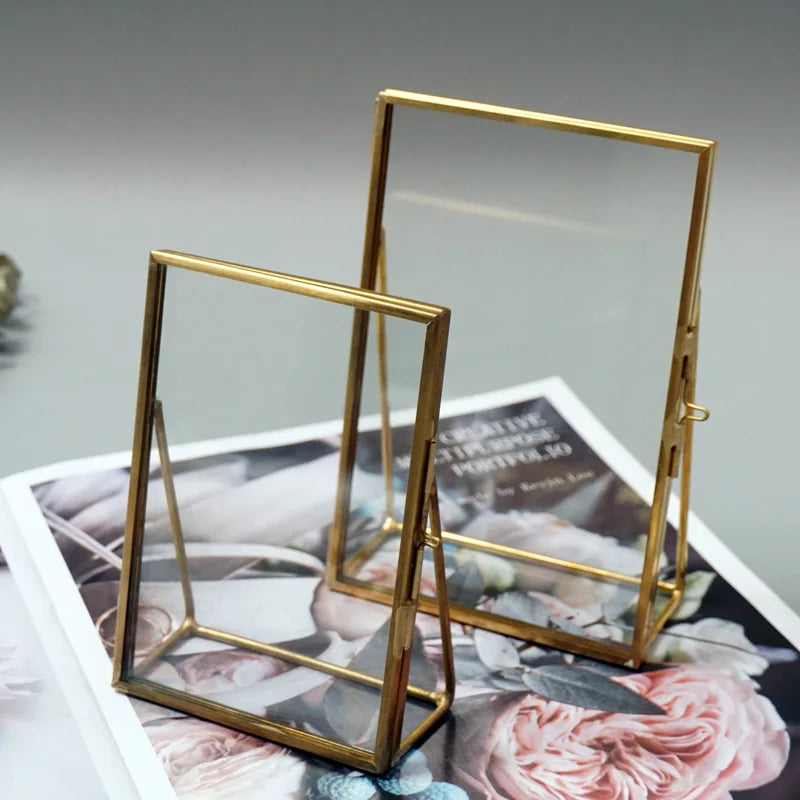 Antique style transparent glass photo frame for home decor