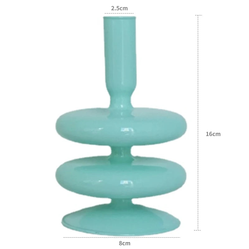 Glass taper candle holders for wedding table decoration - vue 30 sur 32