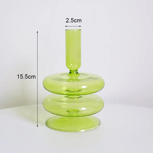 Vintage glass candle holder for weddings and romantic dinners - vue 20 sur 27