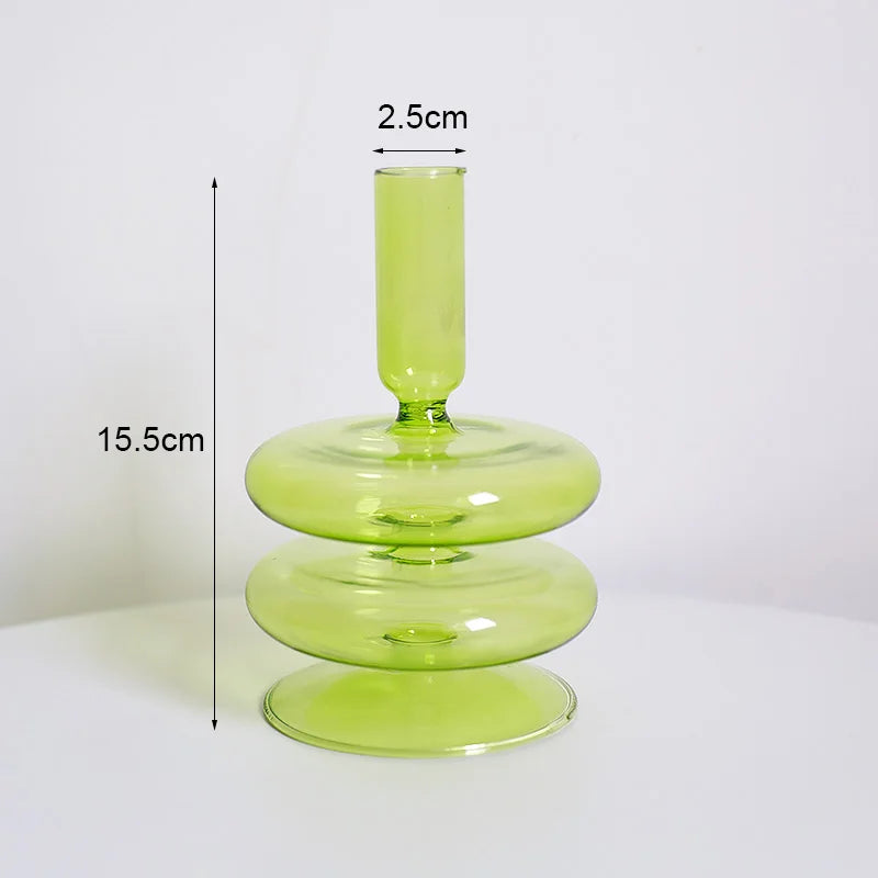 Vintage glass candle holder for weddings and romantic dinners - vue 19 sur 27