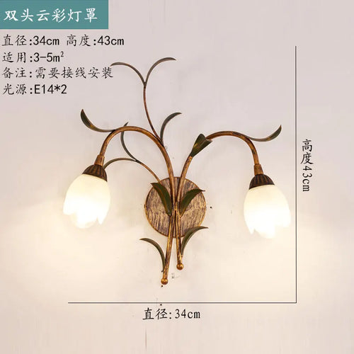Antique iron wall light American retro style for hotel projects - vue 8 sur 12