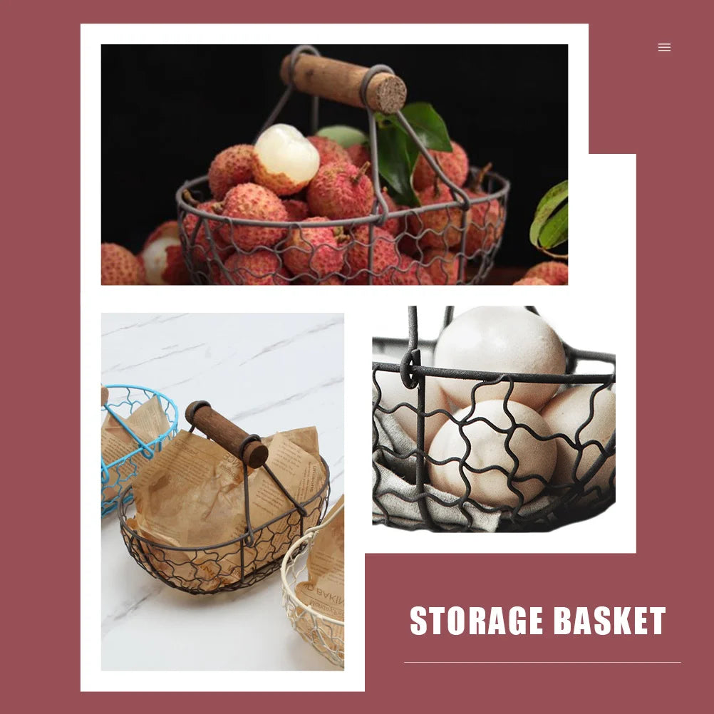 Metal basket for eggs, fruit and vegetables - vue 7 sur 7