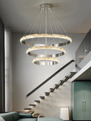 Luxurious modern stainless steel crystal pendant light
