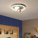 Creative ceiling light with fan and LED light for children