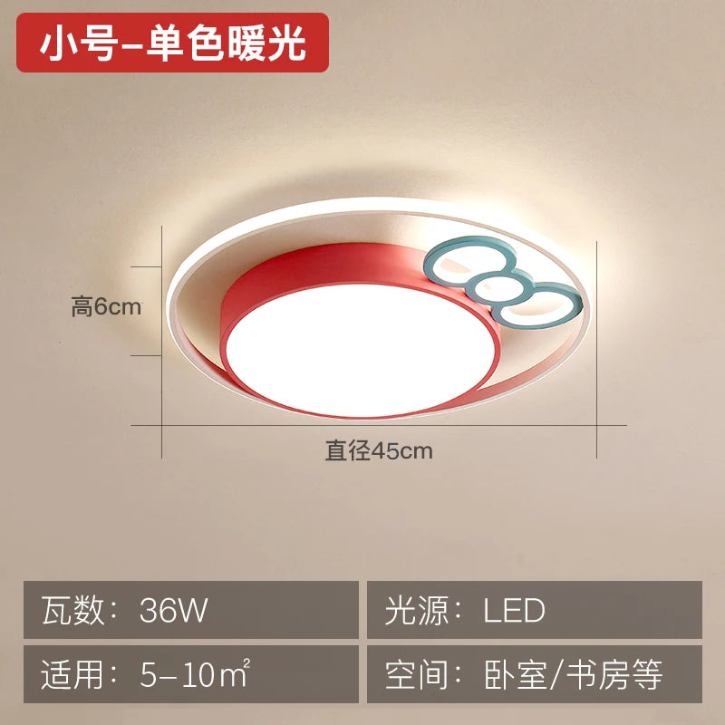 Round LED children's ceiling light with eye protection and soft lighting - vue 10 sur 15