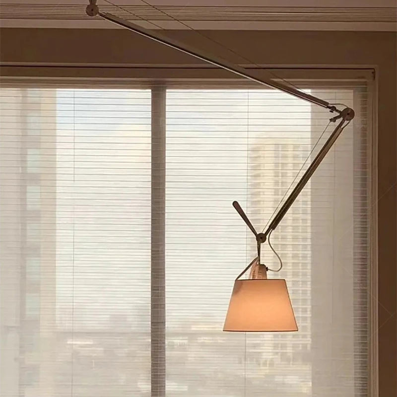Fabric lampshade chandelier for restaurant, office, bar and public spaces - vue 4 sur 7