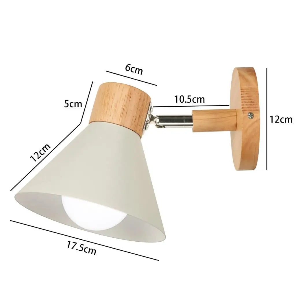 Modern nordic style wooden LED wall light - vue 15 sur 23