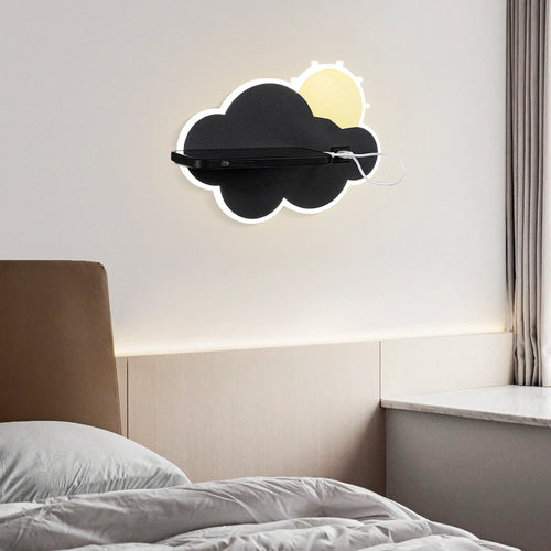 Modern minimalist LED moon wall light with USB charger - vue 2 sur 16