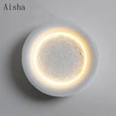 Creative luxury decorative moon resin wall light