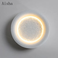 Creative luxury decorative moon resin wall light