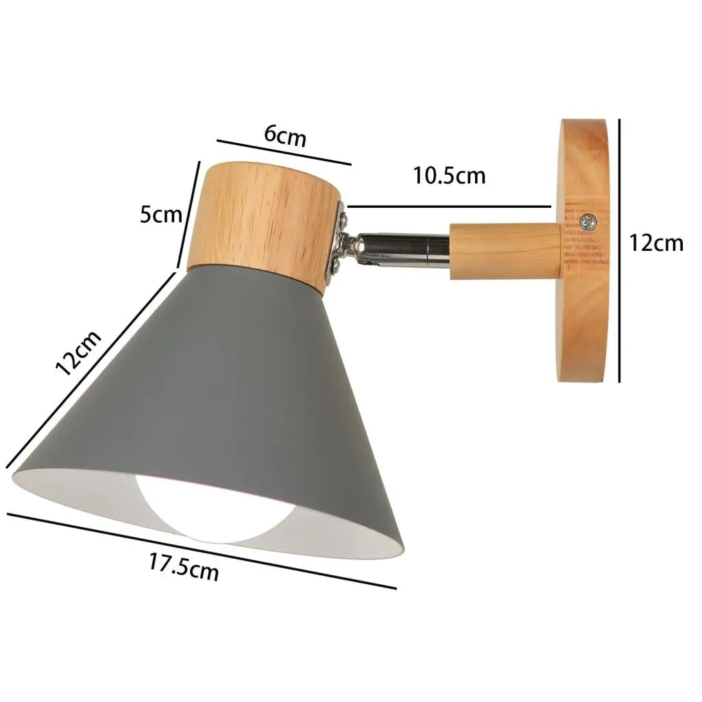 Modern nordic style wooden LED wall light - vue 16 sur 23