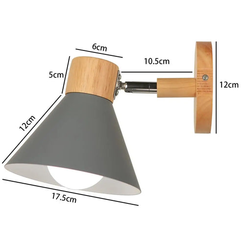 Modern nordic style wooden LED wall light - vue 16 sur 23
