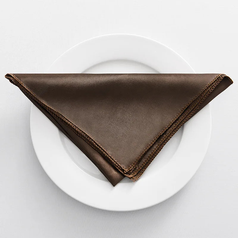 Set of 10 satin table napkins for receptions