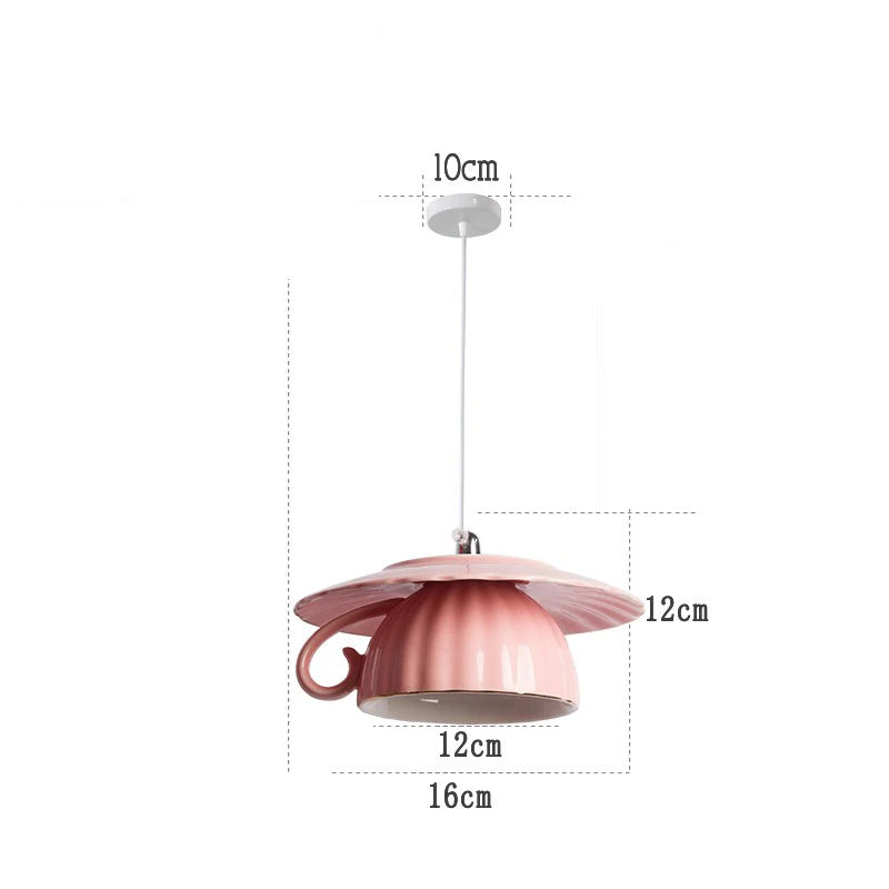 Modern ceramic LED teapot pendant light for kitchen - vue 26 sur 30