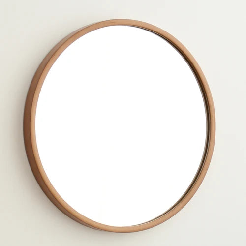 Nordic round wooden decorative mirrors for interior