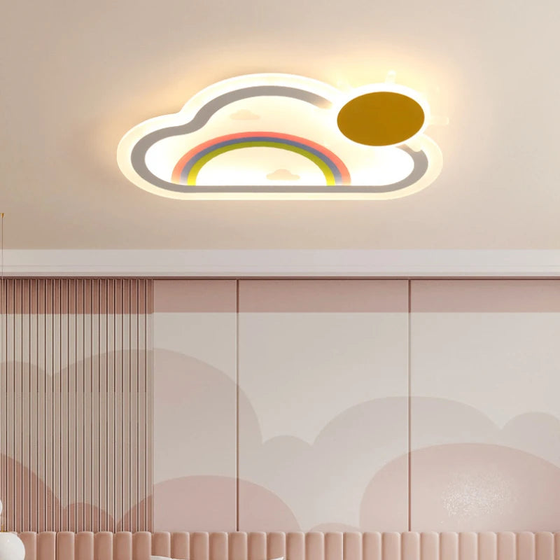 Rainbow cloud LED ceiling light for children's room - vue 5 sur 8