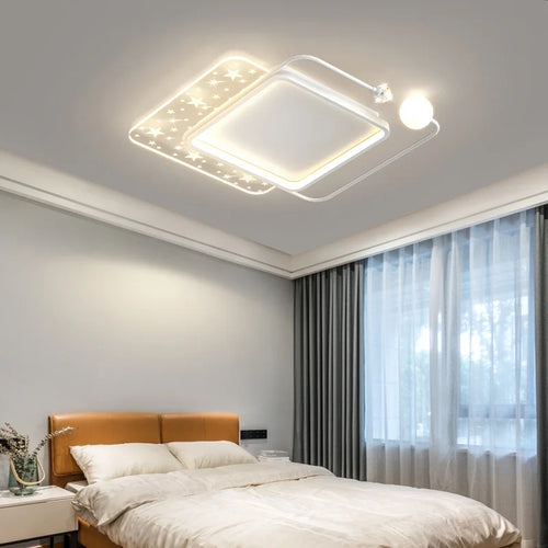 Nordic style gold LED ceiling light for the whole house - vue 6 sur 23