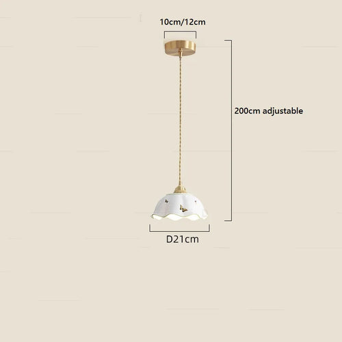 Modern ceramic flower pendant light - vue 13 sur 30