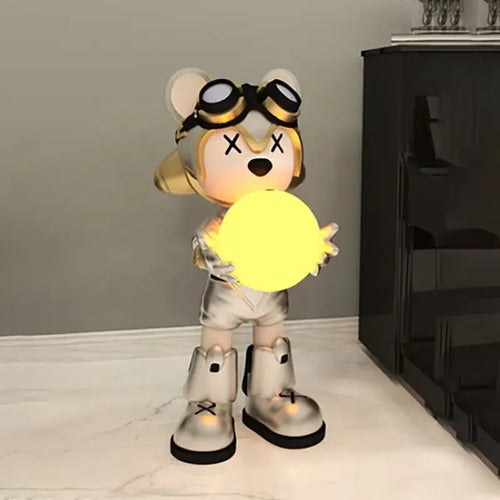 Decorative interstellar bear LED floor lamp for children - vue 3 sur 10